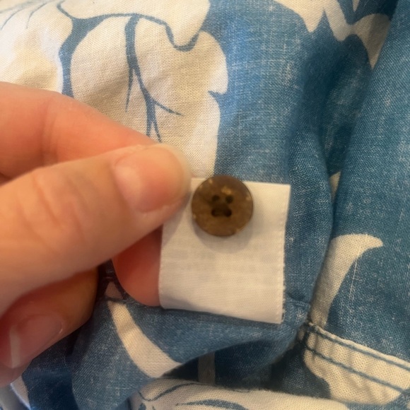 REYN SPOONER JOE KEALOHA Blue‎ and White Floral Popover Shirt - Picture 7 of 7